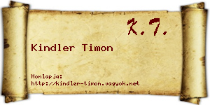 Kindler Timon névjegykártya